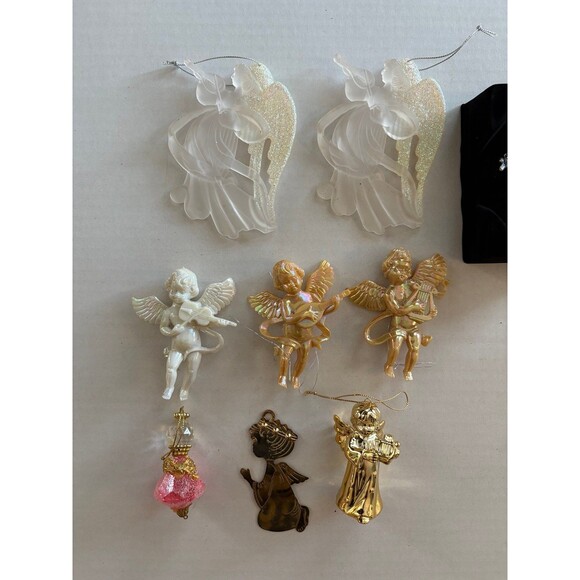 Lot of Angel Cherub Christmas Holiday Ornaments and Home Decor Wall Hanging - Picture 7 of 10